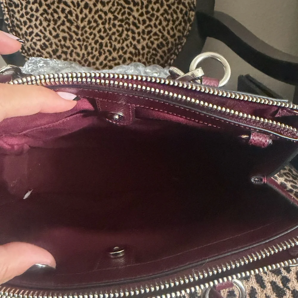 Coach Wine Red Leather Satchel with Silver Hardware - Picture 5 of 8